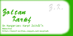 zoltan karpf business card